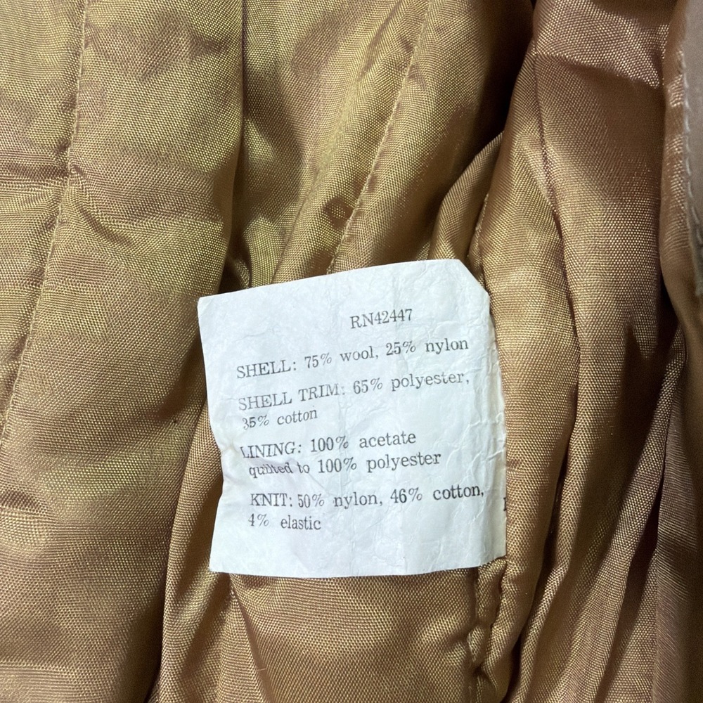 Vintage Wool Bomber Jacket Beige 70s Haggar Size 44 Regular Excellent - Picture 8 of 11